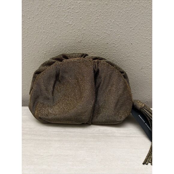 Rebecca Minkoff Ruched Clutch in Gold Brand New - Picture 7 of 9